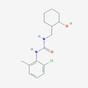 molecular formula C15H21ClN2O2 B7658675 1-(2-Chloro-6-methylphenyl)-3-[(2-hydroxycyclohexyl)methyl]urea 