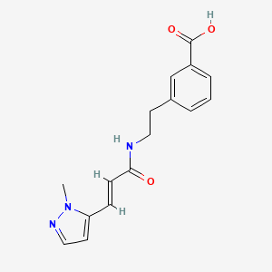 3-[2-[[(E)-3-(2-methylpyrazol-3-yl)prop-2-enoyl]amino]ethyl]benzoic acid