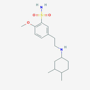 molecular formula C17H28N2O3S B7658717 5-[2-[(3,4-Dimethylcyclohexyl)amino]ethyl]-2-methoxybenzenesulfonamide 