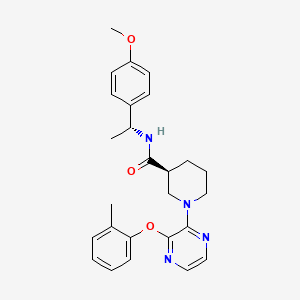 molecular formula C26H30N4O3 B7658764 (3S)-N-[(1R)-1-(4-methoxyphenyl)ethyl]-1-[3-(2-methylphenoxy)pyrazin-2-yl]piperidine-3-carboxamide 