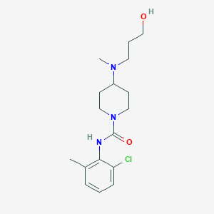 molecular formula C17H26ClN3O2 B7658785 N-(2-chloro-6-methylphenyl)-4-[3-hydroxypropyl(methyl)amino]piperidine-1-carboxamide 