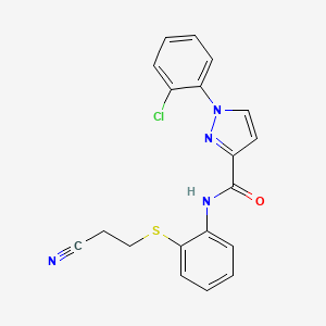 1-(2-chlorophenyl)-N-[2-(2-cyanoethylsulfanyl)phenyl]pyrazole-3-carboxamide