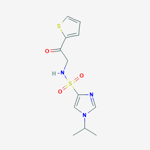 molecular formula C12H15N3O3S2 B7658896 N-(2-oxo-2-thiophen-2-ylethyl)-1-propan-2-ylimidazole-4-sulfonamide 