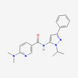 molecular formula C20H23N5O B7658907 6-(dimethylamino)-N-(5-phenyl-2-propan-2-ylpyrazol-3-yl)pyridine-3-carboxamide 