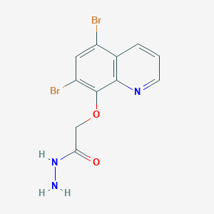 molecular formula C11H9Br2N3O2 B7658945 2-[(5,7-Dibromoquinolin-8-yl)oxy]acetohydrazide 