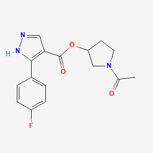 (1-acetylpyrrolidin-3-yl) 5-(4-fluorophenyl)-1H-pyrazole-4-carboxylate