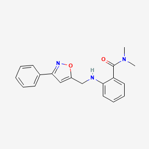 molecular formula C19H19N3O2 B7659000 N,N-dimethyl-2-[(3-phenyl-1,2-oxazol-5-yl)methylamino]benzamide 