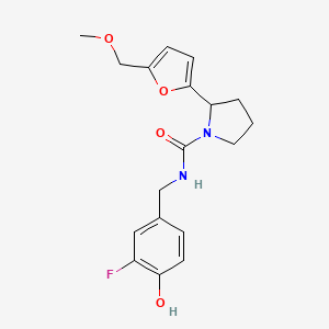 N-[(3-fluoro-4-hydroxyphenyl)methyl]-2-[5-(methoxymethyl)furan-2-yl]pyrrolidine-1-carboxamide