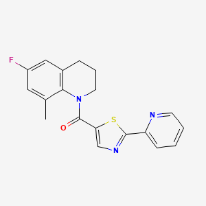 (6-fluoro-8-methyl-3,4-dihydro-2H-quinolin-1-yl)-(2-pyridin-2-yl-1,3-thiazol-5-yl)methanone