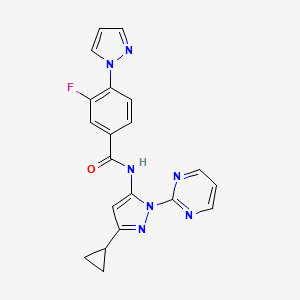 N-(5-cyclopropyl-2-pyrimidin-2-ylpyrazol-3-yl)-3-fluoro-4-pyrazol-1-ylbenzamide