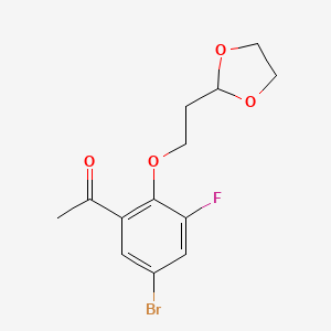 1-[5-Bromo-2-[2-(1,3-dioxolan-2-yl)ethoxy]-3-fluorophenyl]ethanone