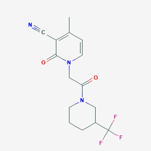 4-Methyl-2-oxo-1-[2-oxo-2-[3-(trifluoromethyl)piperidin-1-yl]ethyl]pyridine-3-carbonitrile