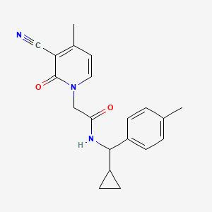 2-(3-cyano-4-methyl-2-oxopyridin-1-yl)-N-[cyclopropyl-(4-methylphenyl)methyl]acetamide