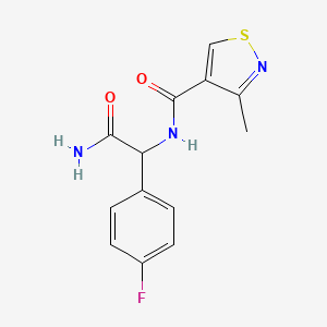 N-[2-amino-1-(4-fluorophenyl)-2-oxoethyl]-3-methyl-1,2-thiazole-4-carboxamide