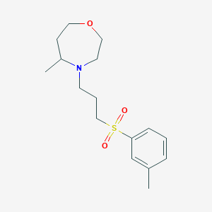 molecular formula C16H25NO3S B7659109 5-Methyl-4-[3-(3-methylphenyl)sulfonylpropyl]-1,4-oxazepane 