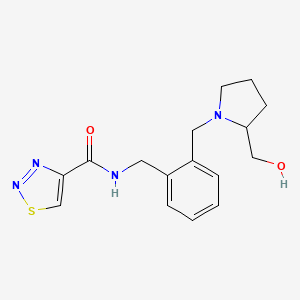 N-[[2-[[2-(hydroxymethyl)pyrrolidin-1-yl]methyl]phenyl]methyl]thiadiazole-4-carboxamide