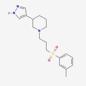 1-[3-(3-methylphenyl)sulfonylpropyl]-3-(1H-pyrazol-4-yl)piperidine