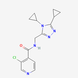 molecular formula C15H16ClN5O B7659213 3-chloro-N-[(4,5-dicyclopropyl-1,2,4-triazol-3-yl)methyl]pyridine-4-carboxamide 