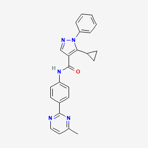 molecular formula C24H21N5O B7659222 5-cyclopropyl-N-[4-(4-methylpyrimidin-2-yl)phenyl]-1-phenylpyrazole-4-carboxamide 