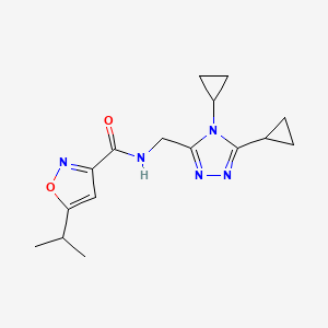 N-[(4,5-dicyclopropyl-1,2,4-triazol-3-yl)methyl]-5-propan-2-yl-1,2-oxazole-3-carboxamide