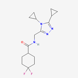 N-[(4,5-dicyclopropyl-1,2,4-triazol-3-yl)methyl]-4,4-difluorocyclohexane-1-carboxamide