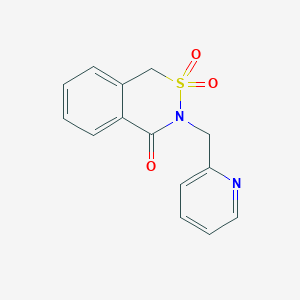 molecular formula C14H12N2O3S B7659257 2,2-dioxo-3-(pyridin-2-ylmethyl)-1H-2lambda6,3-benzothiazin-4-one 