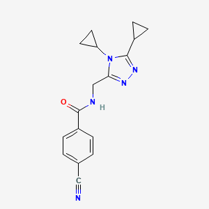 4-cyano-N-[(4,5-dicyclopropyl-1,2,4-triazol-3-yl)methyl]benzamide