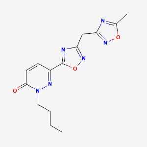 2-Butyl-6-[3-[(5-methyl-1,2,4-oxadiazol-3-yl)methyl]-1,2,4-oxadiazol-5-yl]pyridazin-3-one