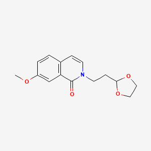 molecular formula C15H17NO4 B7659345 2-[2-(1,3-Dioxolan-2-yl)ethyl]-7-methoxyisoquinolin-1-one 