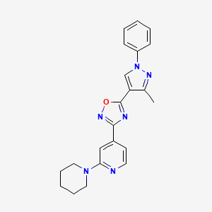 5-(3-Methyl-1-phenylpyrazol-4-yl)-3-(2-piperidin-1-ylpyridin-4-yl)-1,2,4-oxadiazole