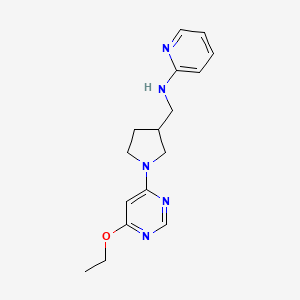 molecular formula C16H21N5O B7659373 N-[[1-(6-ethoxypyrimidin-4-yl)pyrrolidin-3-yl]methyl]pyridin-2-amine 