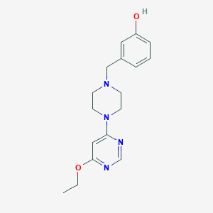 molecular formula C17H22N4O2 B7659379 3-[[4-(6-Ethoxypyrimidin-4-yl)piperazin-1-yl]methyl]phenol 