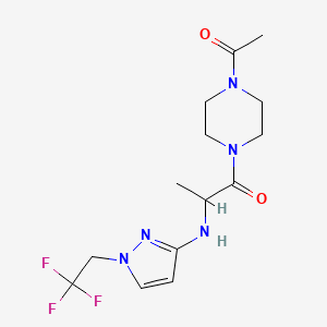 1-(4-Acetylpiperazin-1-yl)-2-[[1-(2,2,2-trifluoroethyl)pyrazol-3-yl]amino]propan-1-one