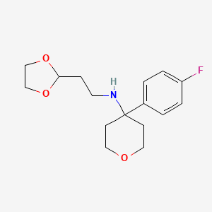 N-[2-(1,3-dioxolan-2-yl)ethyl]-4-(4-fluorophenyl)oxan-4-amine