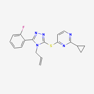 2-Cyclopropyl-4-[[5-(2-fluorophenyl)-4-prop-2-enyl-1,2,4-triazol-3-yl]sulfanyl]pyrimidine