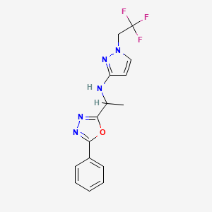 N-[1-(5-phenyl-1,3,4-oxadiazol-2-yl)ethyl]-1-(2,2,2-trifluoroethyl)pyrazol-3-amine