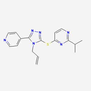 2-Propan-2-yl-4-[(4-prop-2-enyl-5-pyridin-4-yl-1,2,4-triazol-3-yl)sulfanyl]pyrimidine