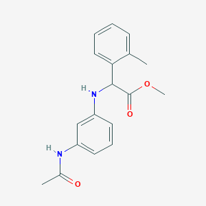 molecular formula C18H20N2O3 B7659472 Methyl 2-(3-acetamidoanilino)-2-(2-methylphenyl)acetate 