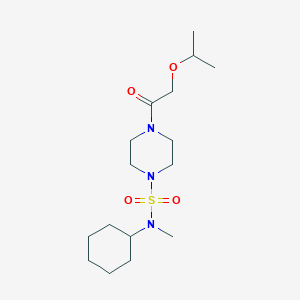 molecular formula C16H31N3O4S B7659494 N-cyclohexyl-N-methyl-4-(2-propan-2-yloxyacetyl)piperazine-1-sulfonamide 