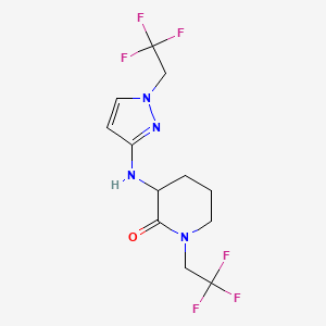 1-(2,2,2-Trifluoroethyl)-3-[[1-(2,2,2-trifluoroethyl)pyrazol-3-yl]amino]piperidin-2-one