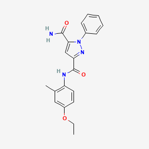 molecular formula C20H20N4O3 B7659511 3-N-(4-ethoxy-2-methylphenyl)-1-phenylpyrazole-3,5-dicarboxamide 