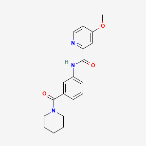 molecular formula C19H21N3O3 B7659570 4-methoxy-N-[3-(piperidine-1-carbonyl)phenyl]pyridine-2-carboxamide 