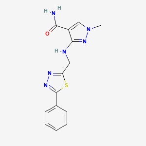 1-Methyl-3-[(5-phenyl-1,3,4-thiadiazol-2-yl)methylamino]pyrazole-4-carboxamide