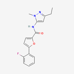 N-(5-ethyl-2-methylpyrazol-3-yl)-5-(2-fluorophenyl)furan-2-carboxamide