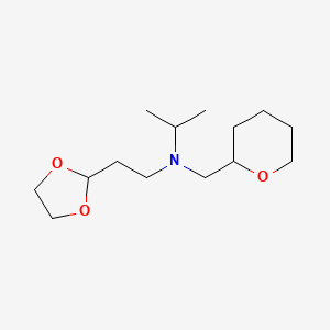 N-[2-(1,3-dioxolan-2-yl)ethyl]-N-(oxan-2-ylmethyl)propan-2-amine