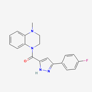 [3-(4-fluorophenyl)-1H-pyrazol-5-yl]-(4-methyl-2,3-dihydroquinoxalin-1-yl)methanone