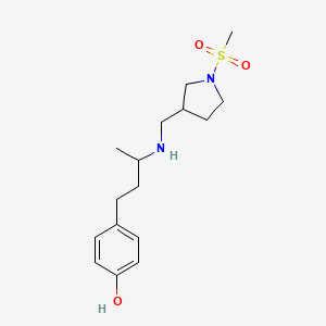 molecular formula C16H26N2O3S B7659728 4-[3-[(1-Methylsulfonylpyrrolidin-3-yl)methylamino]butyl]phenol 