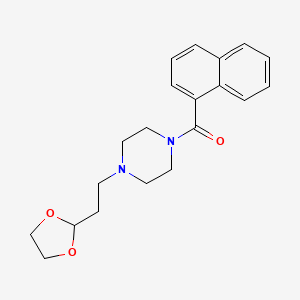 molecular formula C20H24N2O3 B7659751 [4-[2-(1,3-Dioxolan-2-yl)ethyl]piperazin-1-yl]-naphthalen-1-ylmethanone 