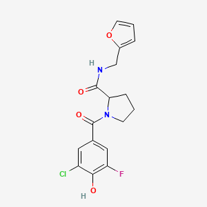 1-(3-chloro-5-fluoro-4-hydroxybenzoyl)-N-(furan-2-ylmethyl)pyrrolidine-2-carboxamide