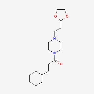 3-Cyclohexyl-1-[4-[2-(1,3-dioxolan-2-yl)ethyl]piperazin-1-yl]propan-1-one